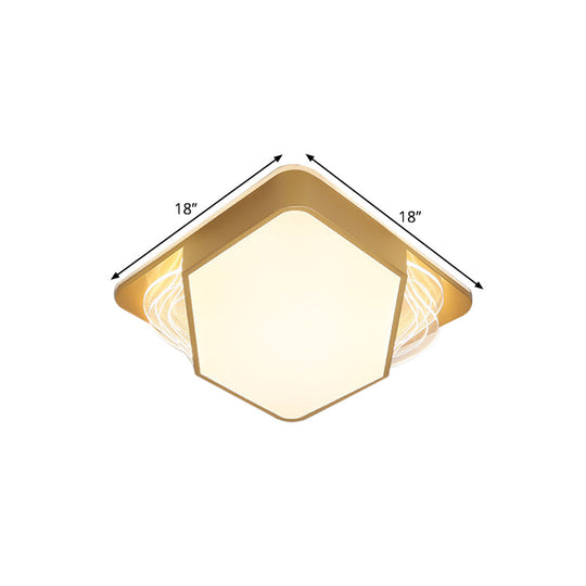Contemporary Gold Flush Mount Led Ceiling Light In Warm/White 18/21.5/35.5’ Width’ Or ’Modern