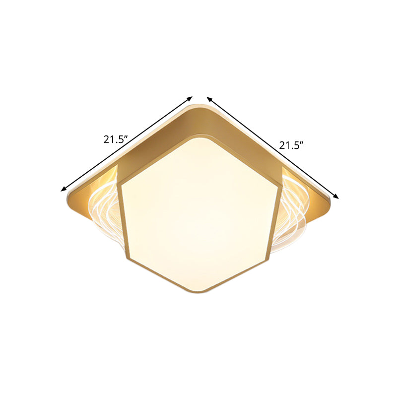 Contemporary Gold Flush Mount Led Ceiling Light In Warm/White 18/21.5/35.5’ Width’ Or ’Modern