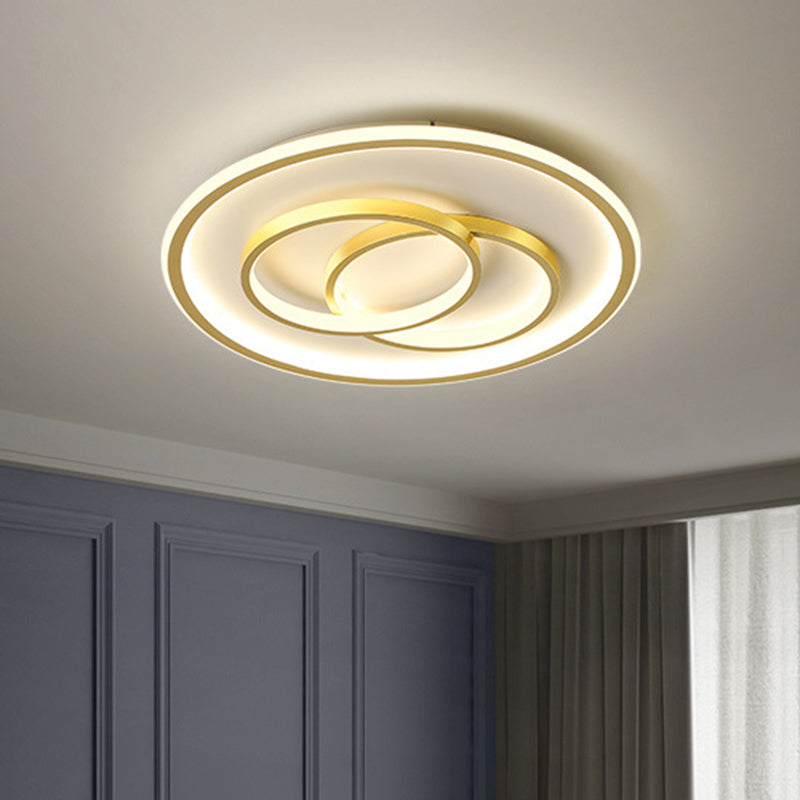Black/Gold Metallic Crossed Ring Led Ceiling Light - Warm/White 16.5’/20.5’ W Gold / 16.5’ White