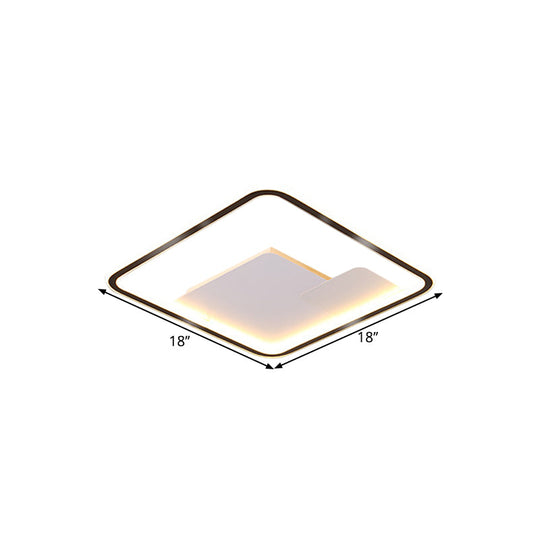 Nordic Style Led Ceiling Light Fixture - 18’/21.5’ Wide Square Design In Black Finish For