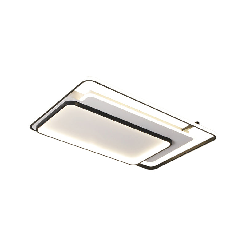 Modern Metal Rectangle/Square Led Ceiling Flush Mount In Warm/White Light Various Sizes