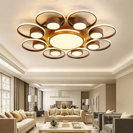 Contemporary Led Ceiling Light With Acrylic Shade Available In Warm/White - 2/4/6 Lights Flush