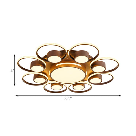 Contemporary Led Ceiling Light With Acrylic Shade Available In Warm/White - 2/4/6 Lights Flush Mount