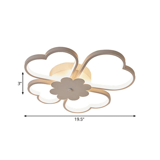 Simplicity Led Flower Ceiling Light In White/Brown - 19.5’/23.5’ Wide Warm/White/Natural
