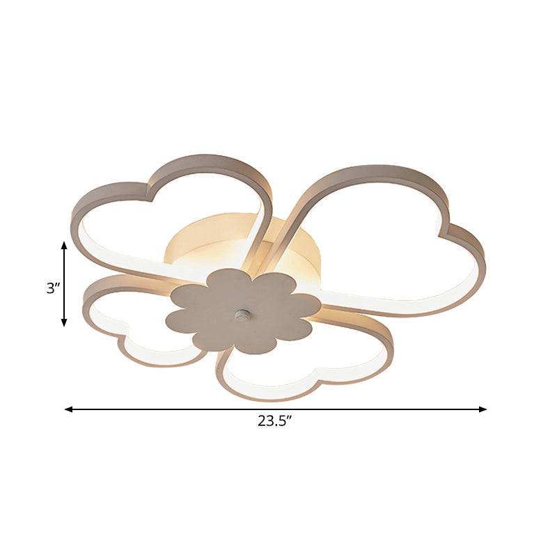 Simplicity Led Flower Ceiling Light In White/Brown - 19.5’/23.5’ Wide Warm/White/Natural