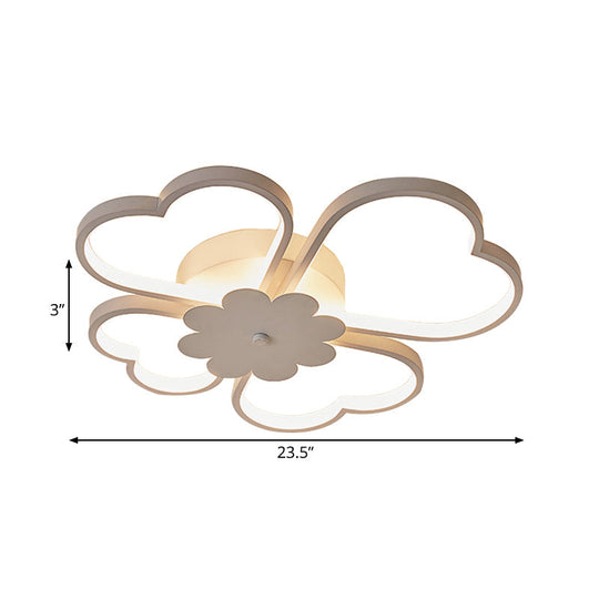Simplicity Led Flower Ceiling Light In White/Brown - 19.5’/23.5’ Wide Warm/White/Natural