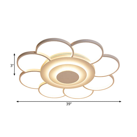 31.5’/39’ Flower Flushmount Acrylic Led White Ceiling Light In Warm/White/Natural - Simple & Wide