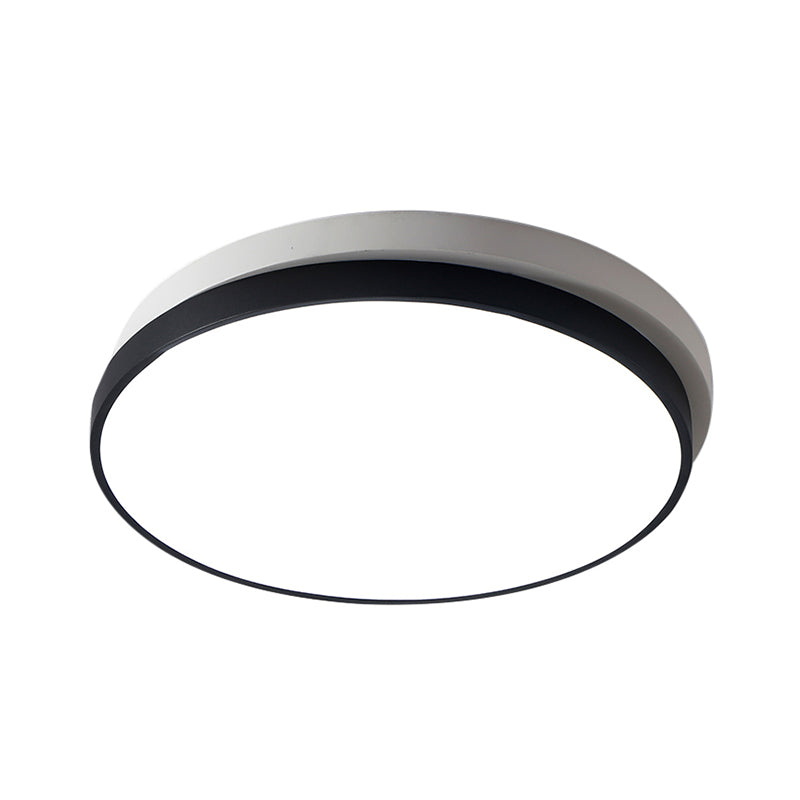 Modern Metal Flush Mount Ceiling Light Fixture With Led Acrylic Shade - Black 11’/15’/19’ Diameter