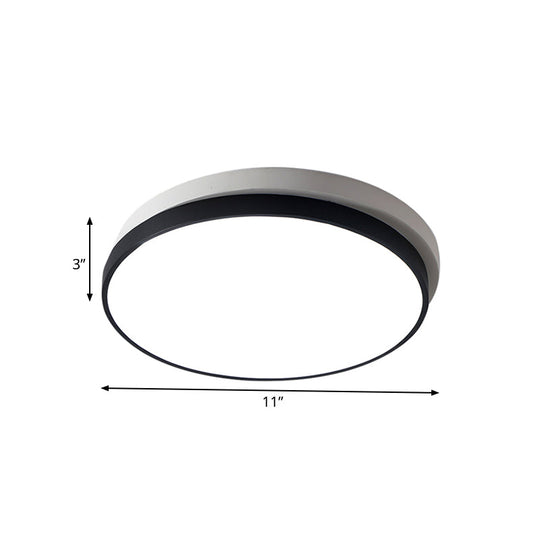 Modern Metal Flush Mount Ceiling Light Fixture With Led Acrylic Shade - Black 11’/15’/19’ Diameter