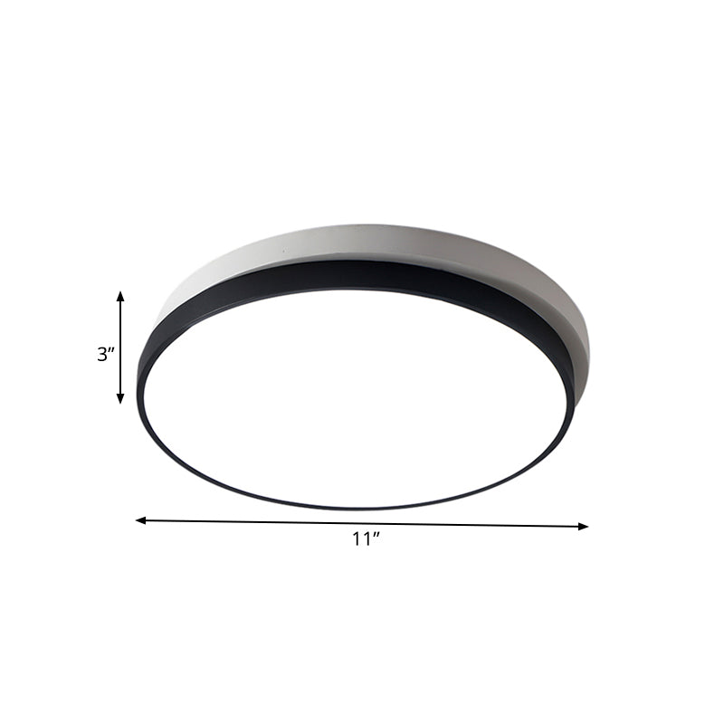 Modern Metal Flush Mount Ceiling Light Fixture With Led Acrylic Shade - Black 11/15/19 Diameter