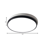 Modern Metal Flush Mount Ceiling Light Fixture With Led Acrylic Shade - Black 11/15/19 Diameter