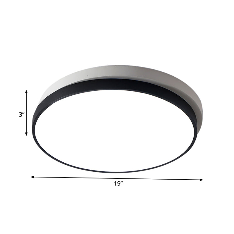 Modern Metal Flush Mount Ceiling Light Fixture With Led Acrylic Shade - Black 11’/15’/19’ Diameter