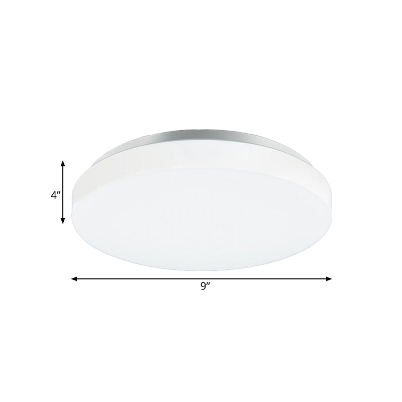 Modern Round Led Ceiling Light With Acrylic Shade - Metal White 7.5’/9’/12’ Dia Flush Mount