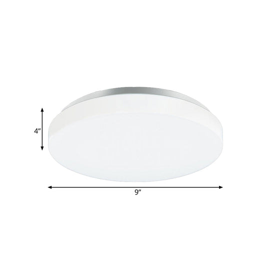 Modern Round Led Ceiling Light With Acrylic Shade - Metal White 7.5’/9’/12’ Dia Flush Mount