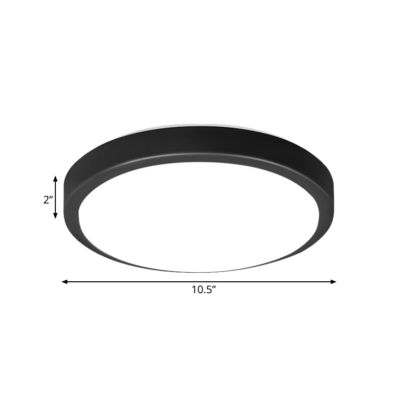 Contemporary Led Flush Mount Ceiling Light In Black With Acrylic Shade Warm/White 10.5 - 16’