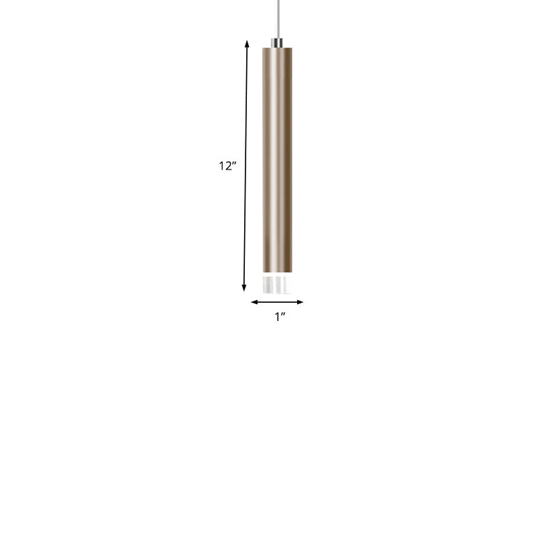 Lyla - Modern 12/19.5/23.5 H Slim Hanging Pendant Light Metal Black/Gold Led In Warm/White