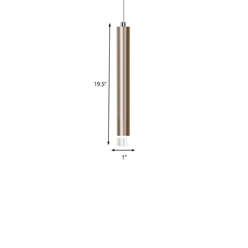 Lyla - Modern 12/19.5/23.5 H Slim Hanging Pendant Light Metal Black/Gold Led In Warm/White