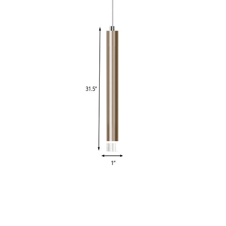 Lyla - Modern 12/19.5/23.5 H Slim Hanging Pendant Light Metal Black/Gold Led In Warm/White