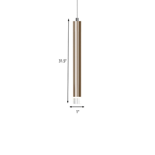 Lyla - Modern 12/19.5/23.5 H Slim Hanging Pendant Light Metal Black/Gold Led In Warm/White