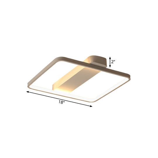Rectangular Led Flush Light: Modern Acrylic Ceiling Fixture (18/21.5/25.5) With Warm/White Light For