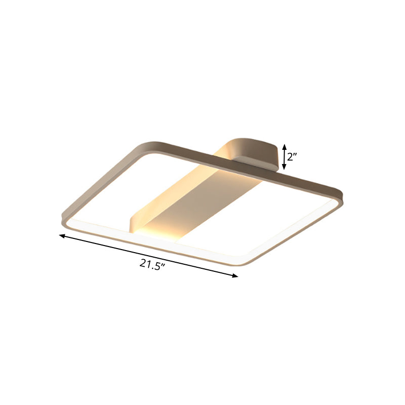 Rectangular Led Flush Light: Modern Acrylic Ceiling Fixture (18’/21.5’/25.5’) With Warm/White