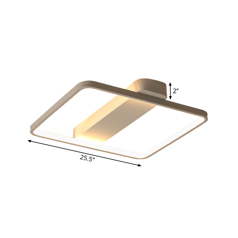 Rectangular Led Flush Light: Modern Acrylic Ceiling Fixture (18’/21.5’/25.5’) With Warm/White