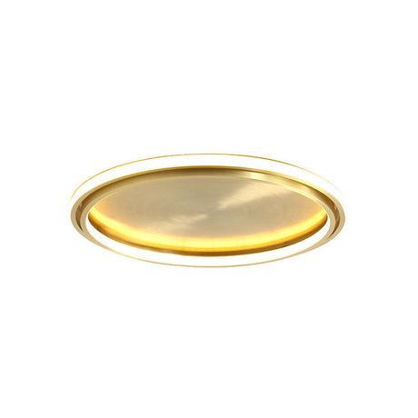 Modern Led Circle Flush Mount Ceiling Light In Gold - 16/19.5 Wide For Bedroom