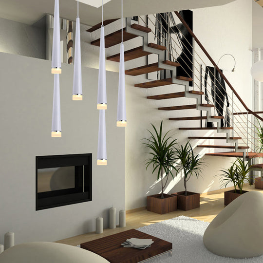 Minimalist Led Tapered Ceiling Light In White/Black With 3 Color Options