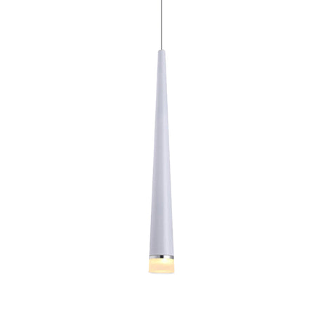 Minimalist Tapered Ceiling Light: White/Black Metal Led Pendant Fixture In White/Warm/Neutral