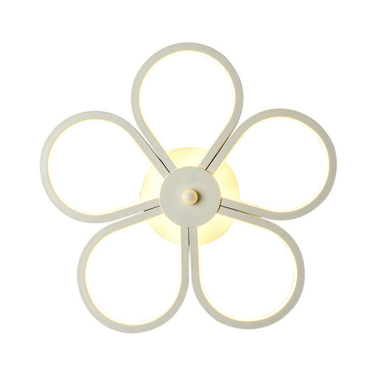 Floral Led Acrylic Wall Sconce Light Fixture White Cartoon Lighting For Bedroom