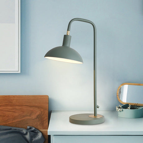 Nordic Metallic Dome Nightstand Lamp - Stylish Single Bulb Bedside Table Light (Pink/Yellow/Blue)