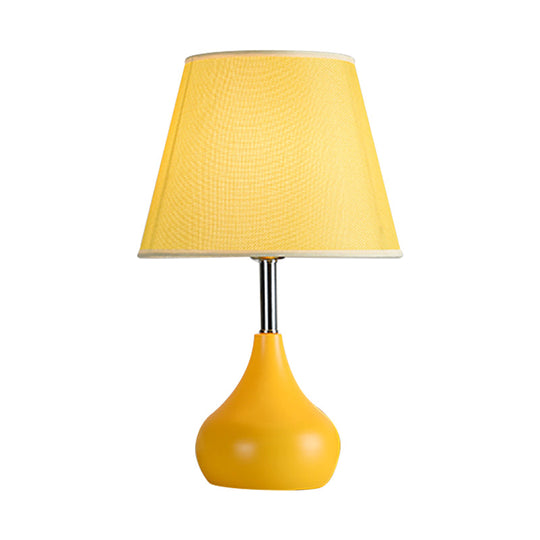 Valentina - Conical Study Room Table Light: Modern Reading Lamp With Vase Base In