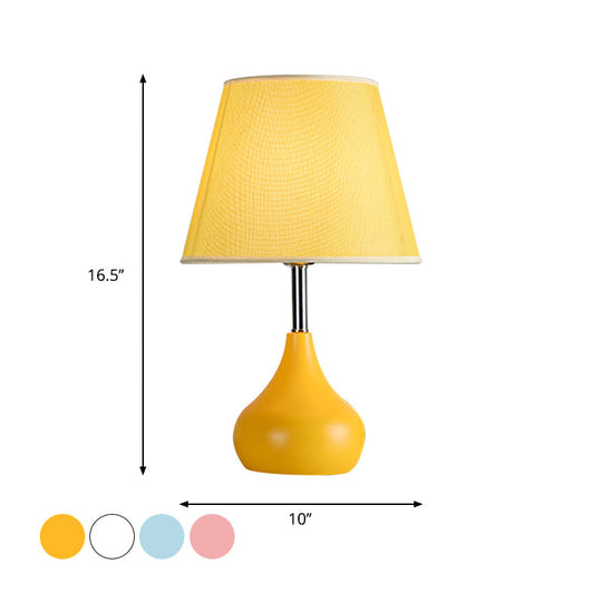 Valentina - Conical Study Room Table Light: Modern Reading Lamp With Vase Base In