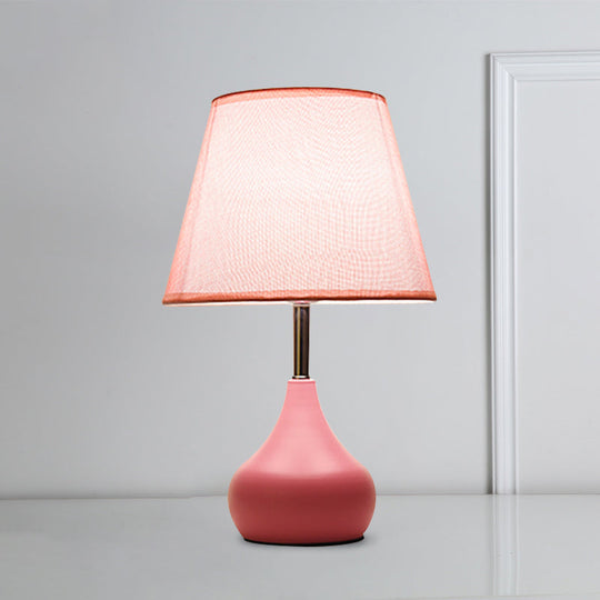 Valentina - Conical Study Room Table Light: Modern Reading Lamp With Vase Base In
