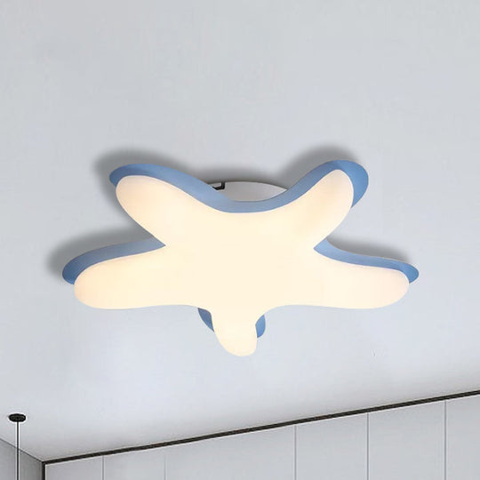 Starfish Flush Ceiling Light: Acrylic Led Fixture For Bedrooms White/Pink/Yellow