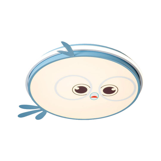 Modern Led Flush Ceiling Light For Kid’s Room With Colorful Chick Face Design
