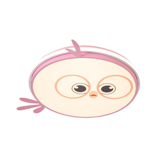Modern Led Flush Ceiling Light For Kid’s Room With Colorful Chick Face Design