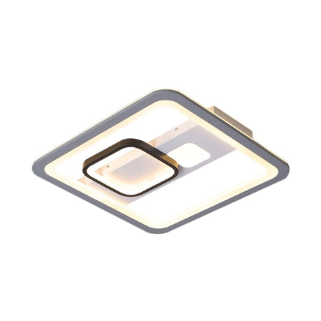 Acrylic Led Grey Ceiling Light In Warm/White - 16’/19.5’/23.5’ Square Flush Mount