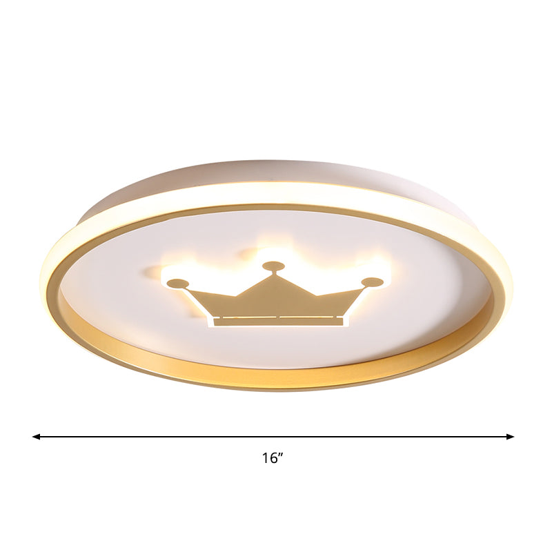 Gold/Coffee Crown & Monkey Led Ceiling Light For Kid’s Bedroom