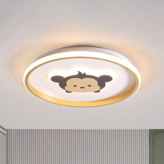 Gold/Coffee Crown & Monkey Led Ceiling Light For Kid’s Bedroom Coffee