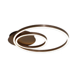 Contemporary Led Acrylic Ceiling Flush Light Fixture In Black/Brown 1/2/3-Ring Warm/White/Natural