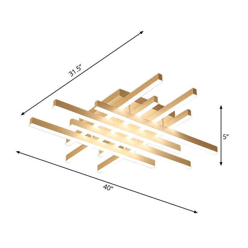 Modern Led Flushmount Lighting For Living Room - 31’/39’ Wide Traverse Acrylic Shade Lamp In