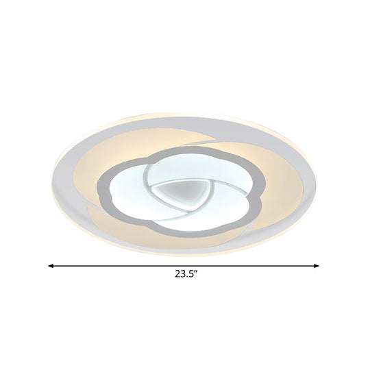 Modern Floral Flushmount Led Ceiling Light In Warm/White 16/19.5/23.5 Wide