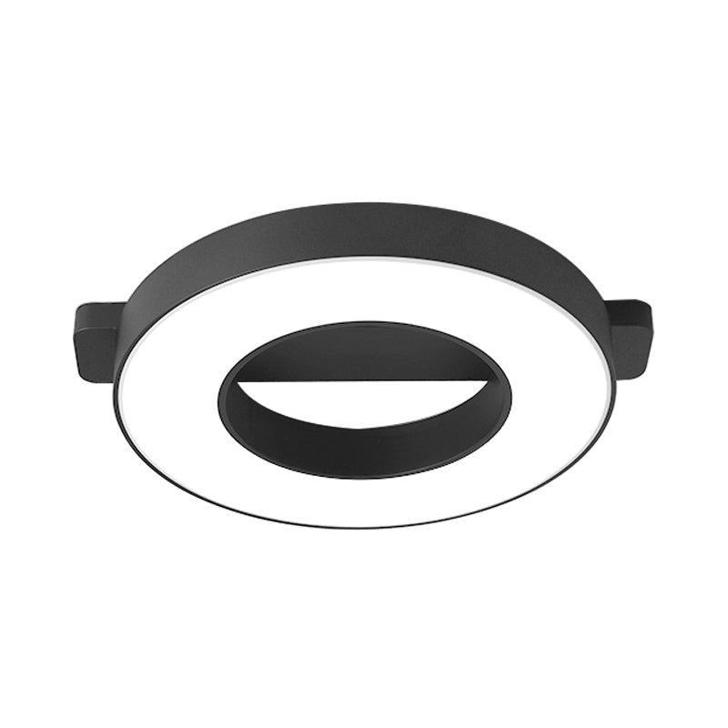 Modern Metal Led Ceiling Flush Light In White/Black - Warm/White Lighting Options Multiple Sizes