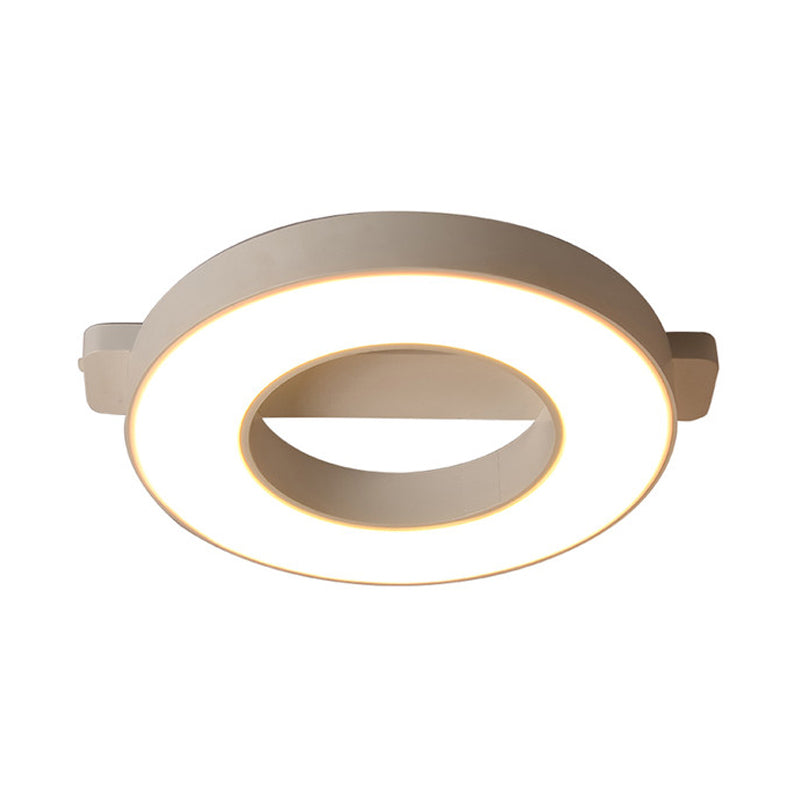 Modern Metal Led Ceiling Flush Light In White/Black - Warm/White Lighting Options Multiple Sizes