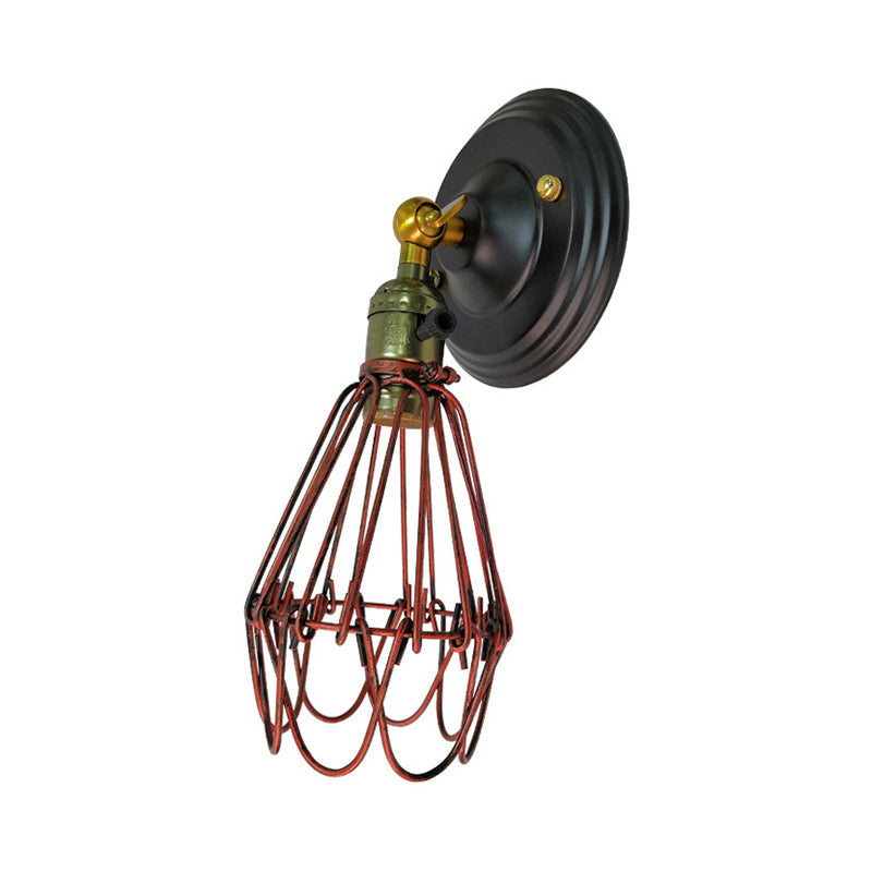 Farmhouse Style Wrought Iron Wall Sconce With Rotatable Lamp 1 Bulb Black/Bronze