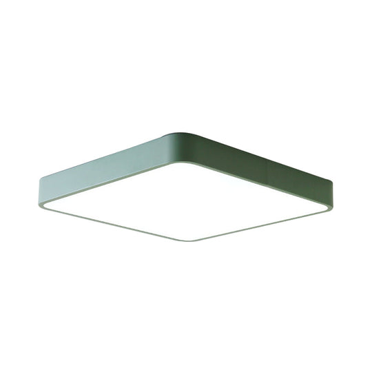 Modern Metal Flush Mount Ceiling Lamp - 16’/19.5’/23.5’ Wide Square Led Yellow/Green White/Warm
