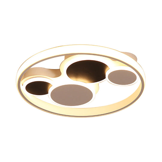 White Led Circle Flush Mount Ceiling Light For Living Room 16.5’/19.5’ Wide