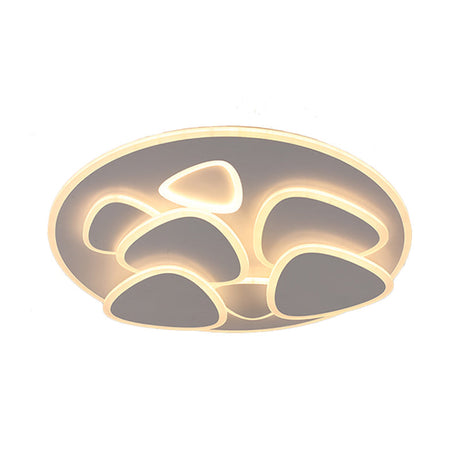 Modern Metal And Acrylic Led Flush Ceiling Light In White/Warm 19.5/31 Wide