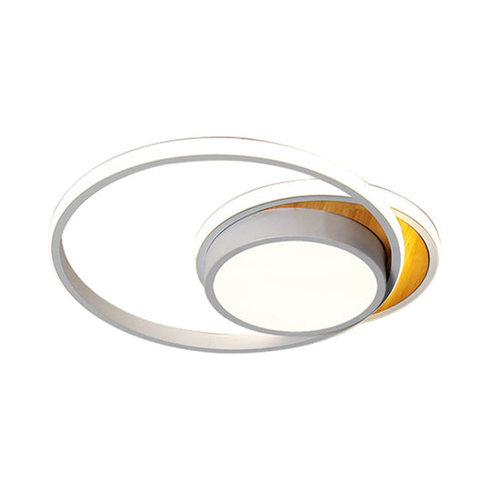 Ultra Thin Modern Metal Led Flush Ceiling Light In Black/White - White/Warm 18’/21.5’ Wide